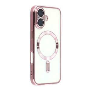 Coque iPhone 17 transparente chromé rose compatible MagSafe