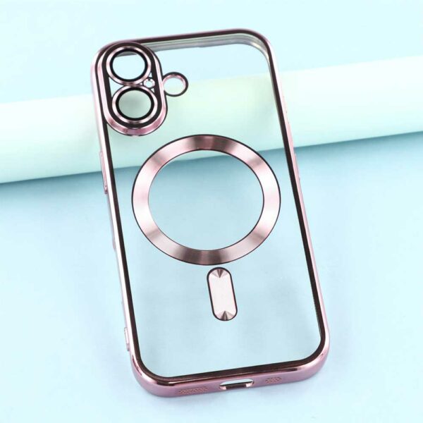Coque iPhone 17 transparente chromé rose compatible MagSafe – Image 2