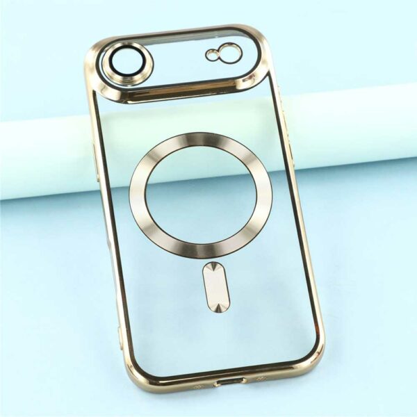 Coque iPhone Air transparente chromé dorée compatible MagSafe – Image 2