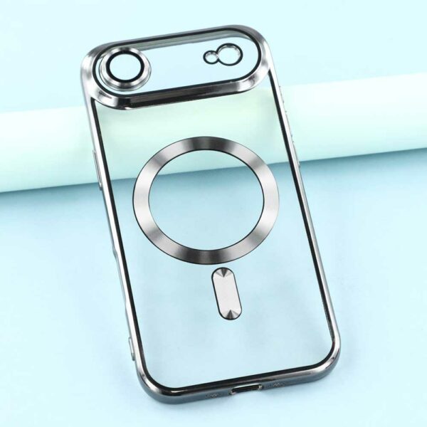 Coque iPhone Air transparente chromé gris compatible MagSafe – Image 2