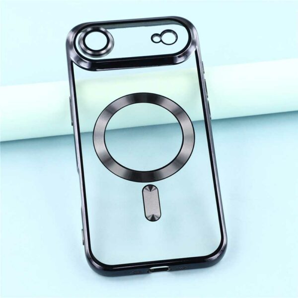 Coque iPhone Air transparente chromé noir compatible MagSafe – Image 2