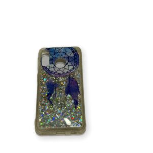 Coque Samsung Galaxy A20E Bleu transparent pailleté Flapcase