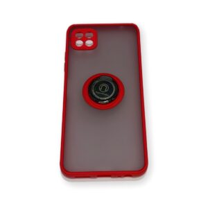 Coque Samsung Galaxy A22 5G Rouge transparent Flapcase