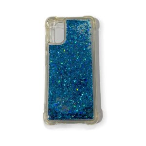 Coque Samsung Galaxy A41 Bleu turquoise pailleté Flapcase