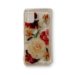 Coque Samsung Galaxy A51 Transparent fleuri Flapcase